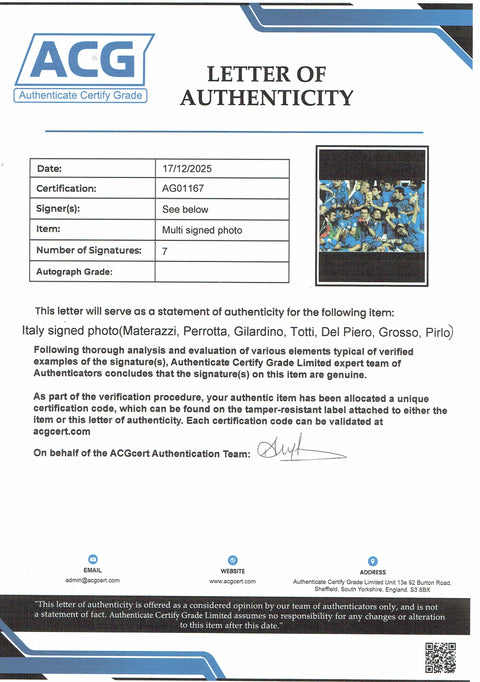 Italy World Cup Squad 2006