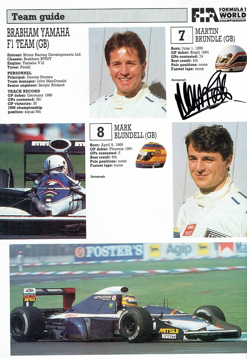 British Grand Prix Programme 1991 - Autographs - Robert Saunders